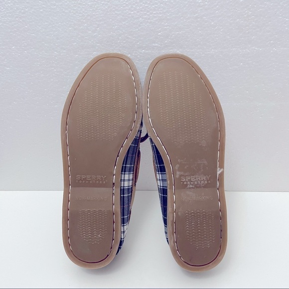 Sperry Top-Sider A/O 2 Eye Plaid Boat Shoe | Blue Green | Size 6.5M - Picture 5 of 8